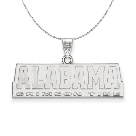 Sterling Silver U. of Alabama Small Pendant Necklace - 24 Inch